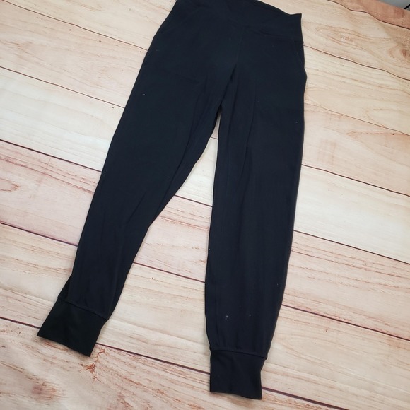 Lululemon Jogger Pants Womens 4 Black High Rise Pockets Cuffed Yoga Leggings - Picture 2 of 11